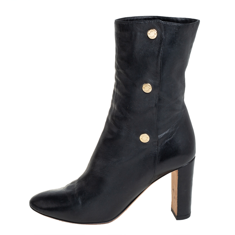 

Jimmy Choo Black Leather Mid Calf Boots Size
