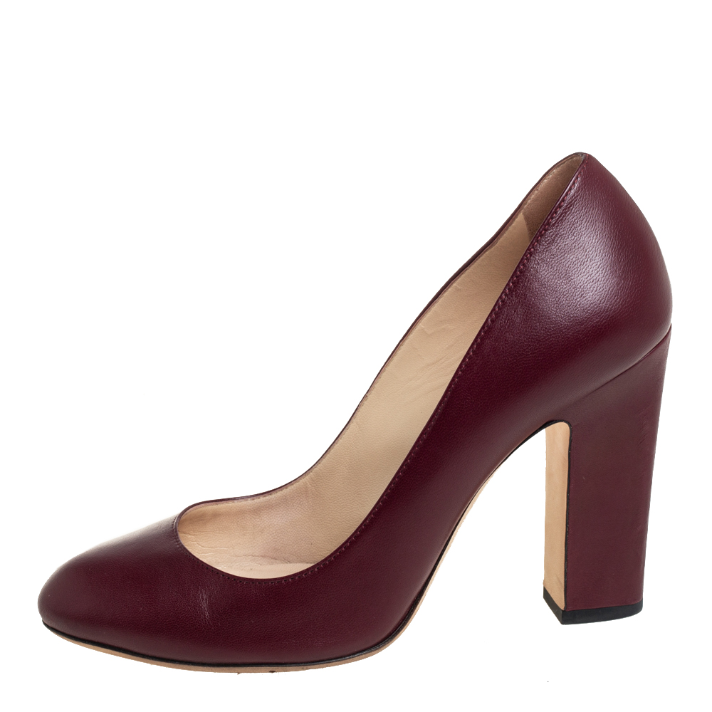 

Jimmy Choo Burgundy Leather Billie Pumps Size