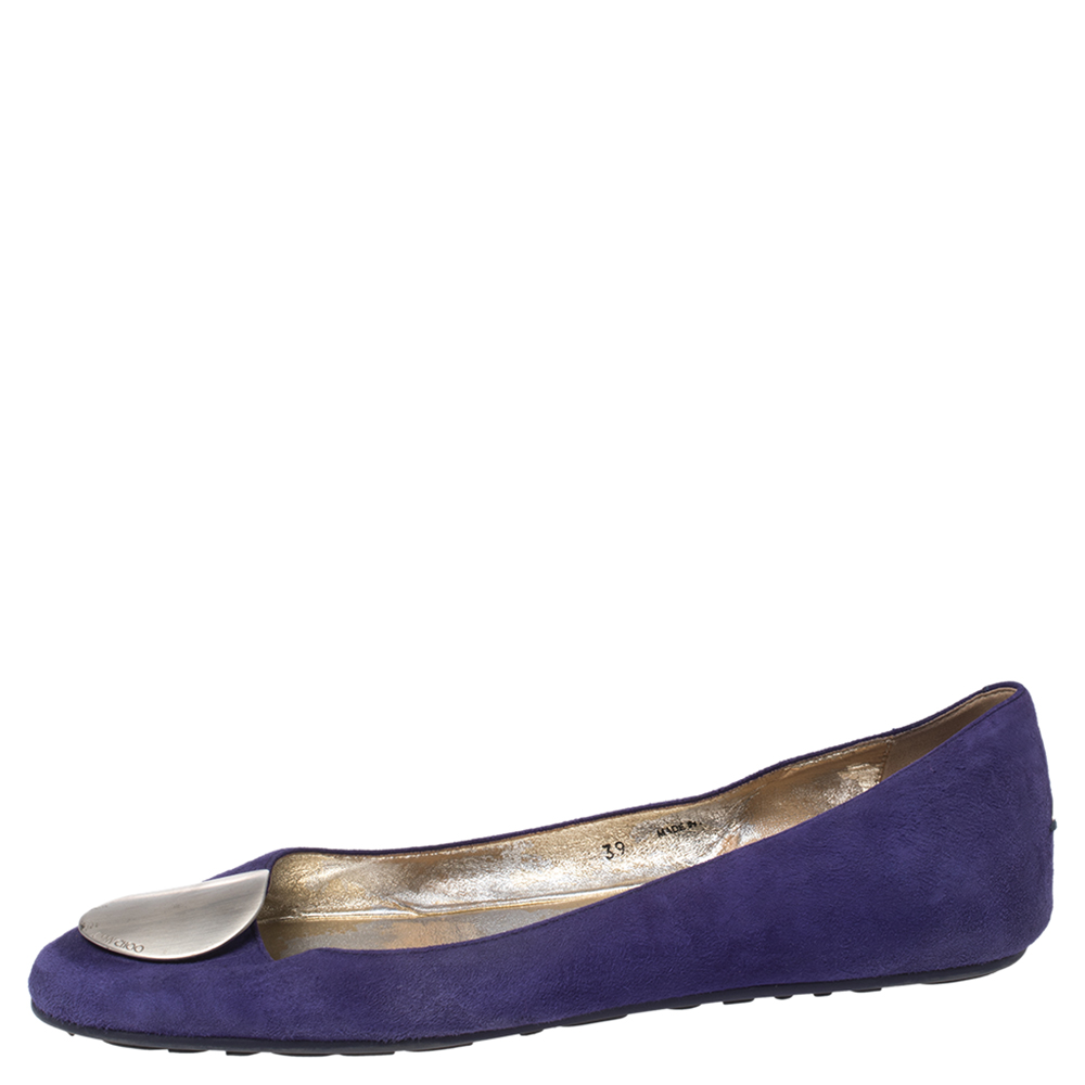 

Jimmy Choo Purple Suede Wray Ballet Flats Size