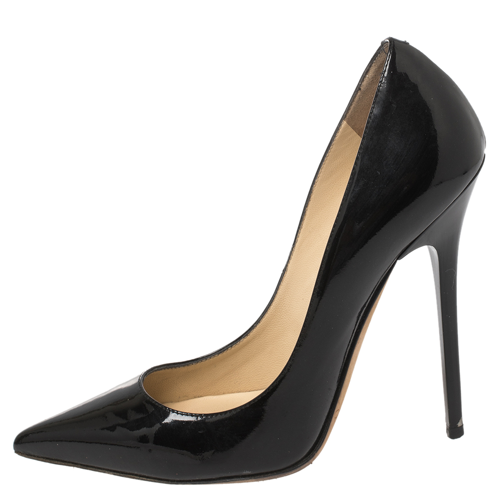 

Jimmy Choo Black Patent Leather Anouk Pointed Toe Pumps Size