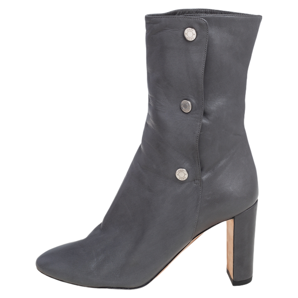 

Jimmy Choo Grey Leather Dayno Ankle Boots Size