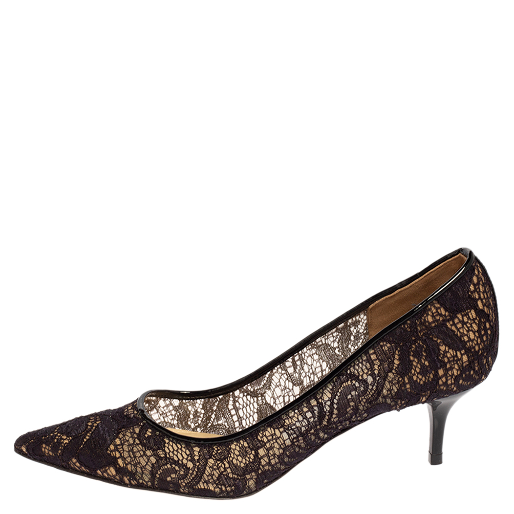 

Jimmy Choo Black Lace Love Pointed Toe Pumps Size