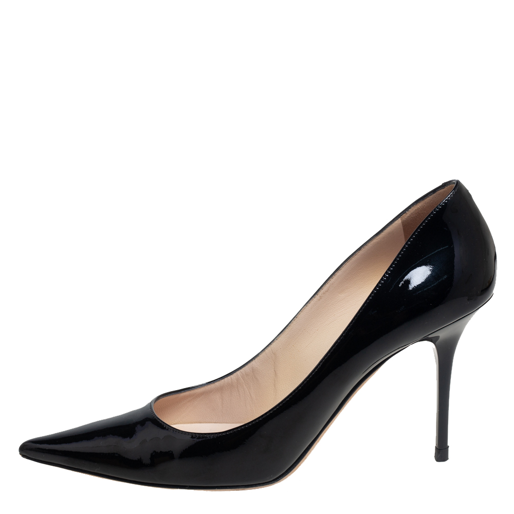 

Jimmy Choo Black Patent Leather Emi Pumps Size