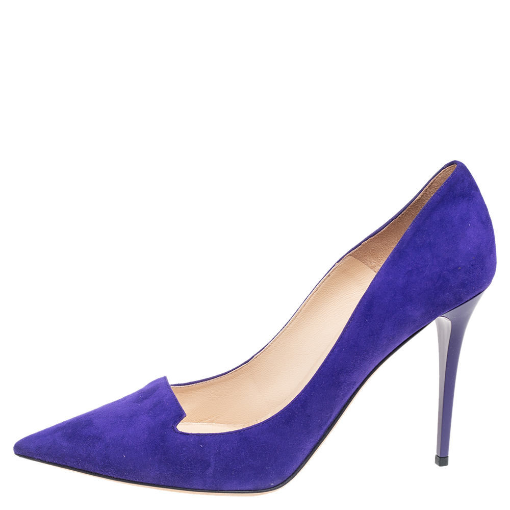 

Jimmy Choo Purple Suede Avril Pointed Toe Pumps Size