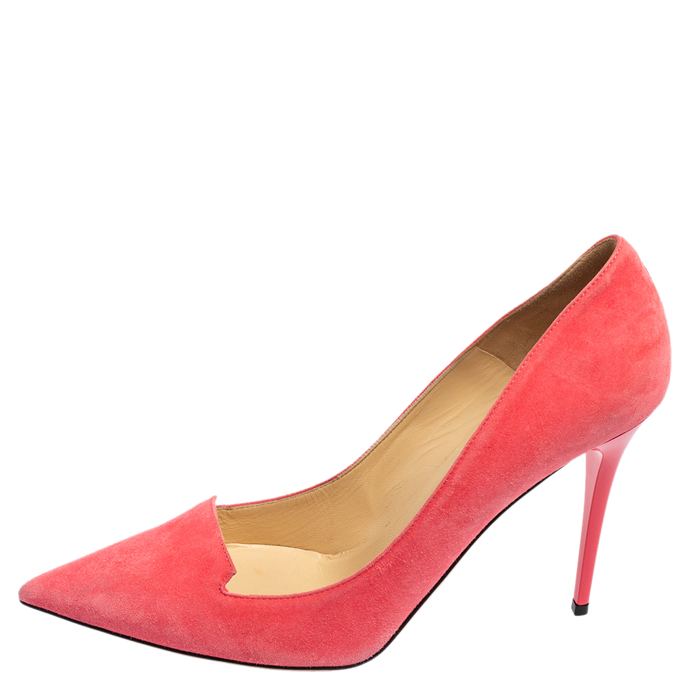 

Jimmy Choo Pink Suede Avril Pointed-Toe Pumps Size