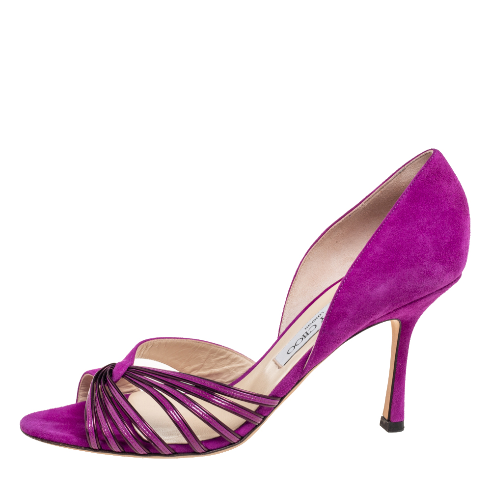 

Jimmy Choo Purple Suede Sandals Size