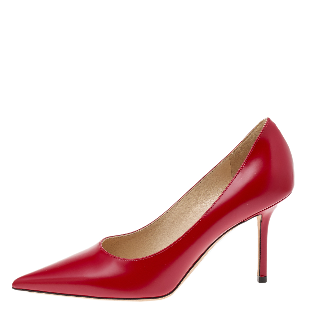 

Jimmy Choo Red Leather Love Pointed Toe Pumps Size