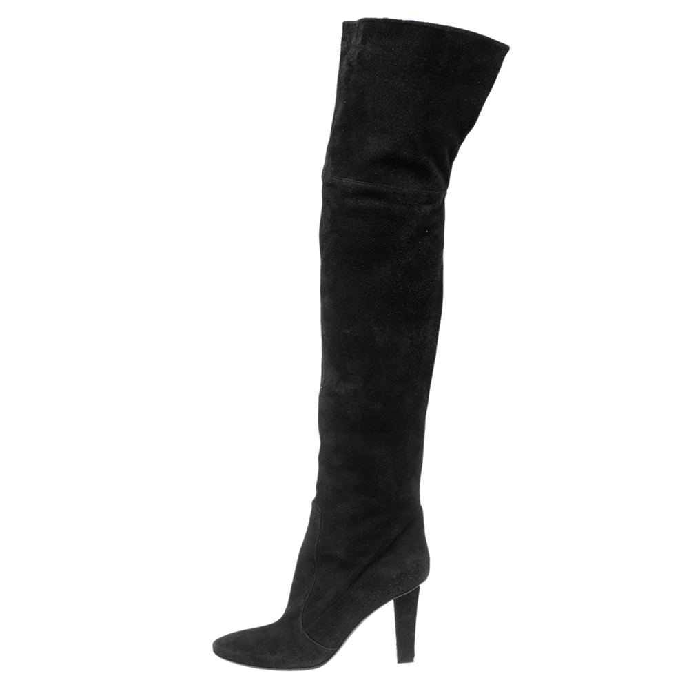 

Jimmy Choo Black Suede Knee Length Boots Size