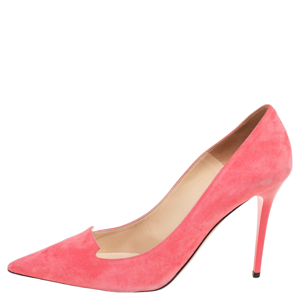 

Jimmy Choo Pink Suede Avril Pointed Toe Pumps