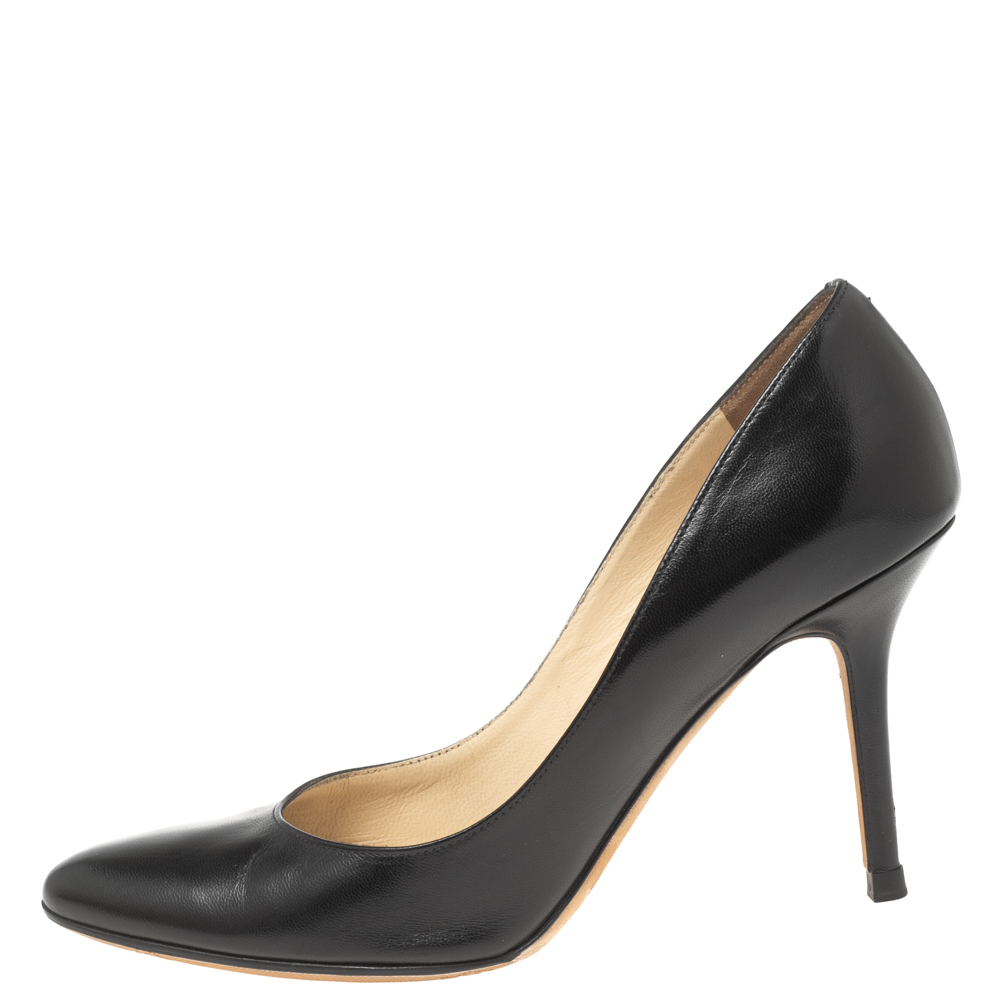 

Jimmy Choo Black Leather Gilbert Pumps Size