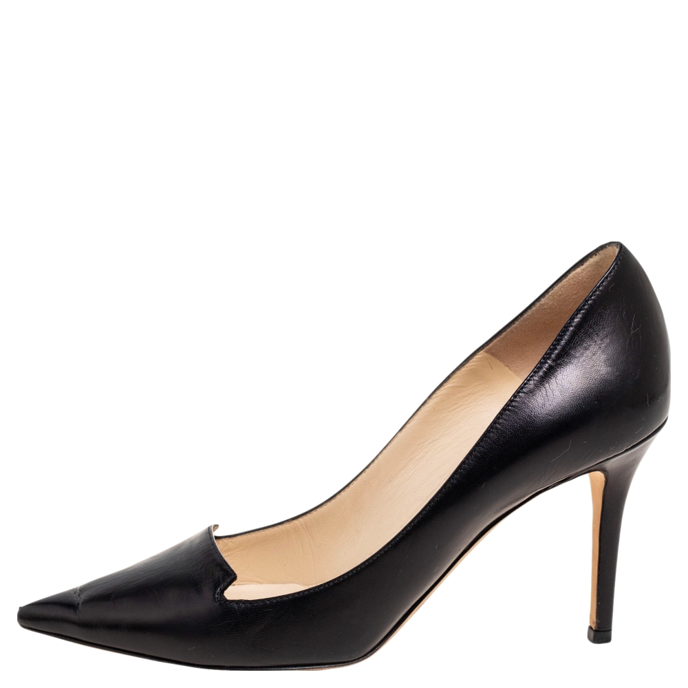 

Jimmy Choo Black Leather Allure Pointed Toe Pumps Size