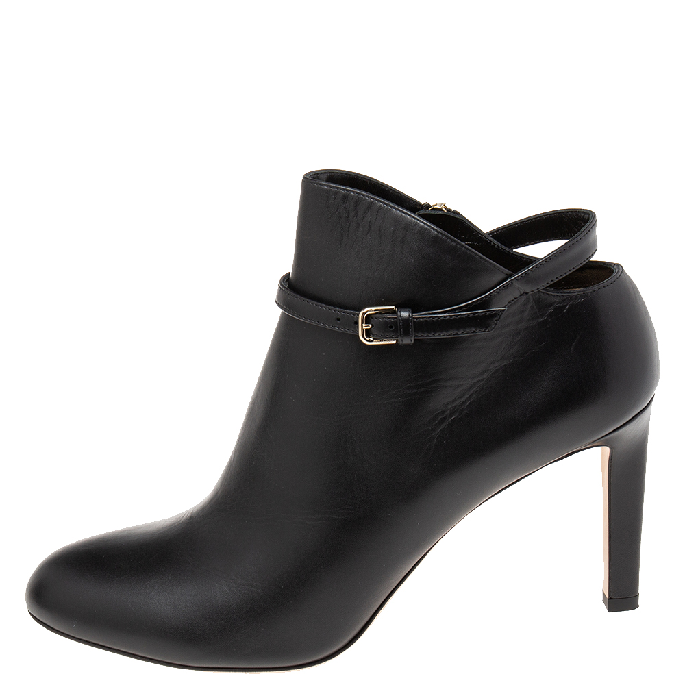 

Jimmy Choo Black Leather Tor Ankle Booties Size