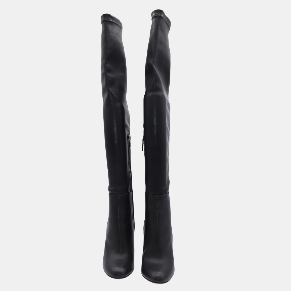 

Jimmy Choo Black Nappa Leather Turner Thigh High Boots Size EU