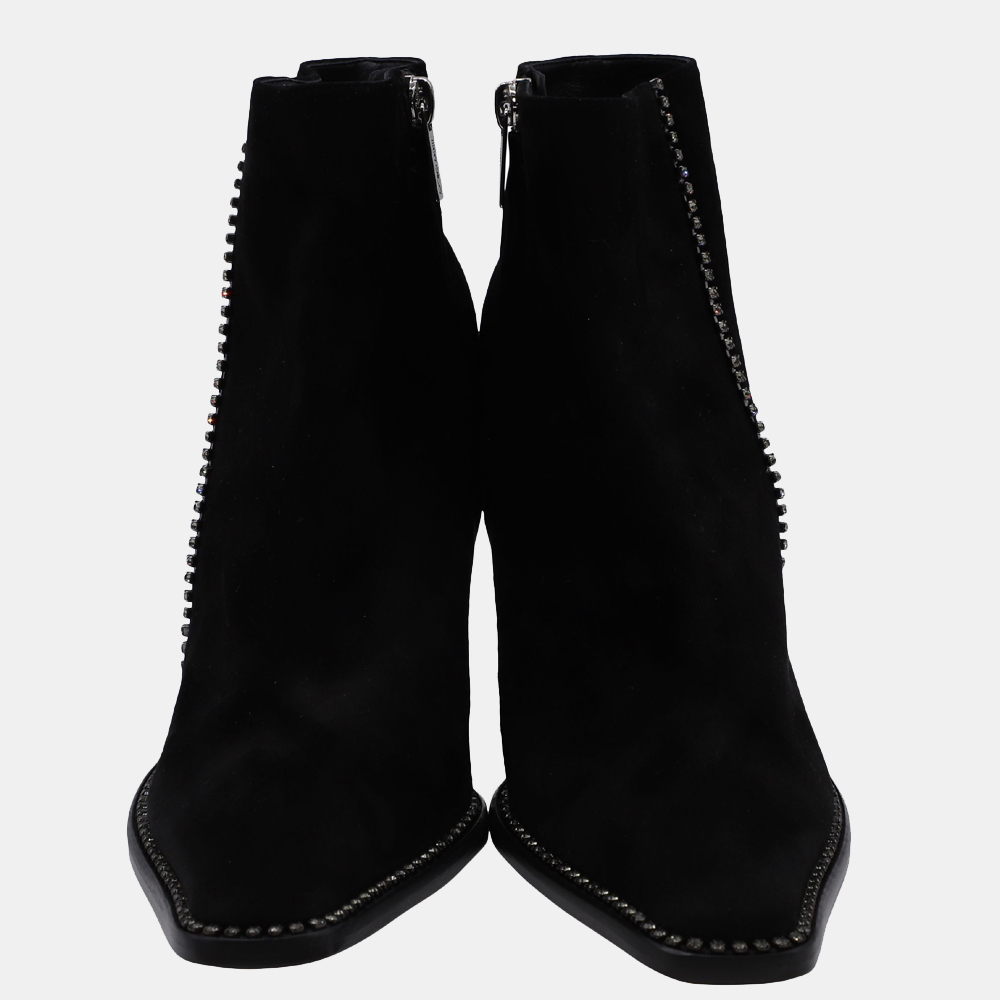 

Jimmy Choo Black Suede Crystal Embellished Boots EU
