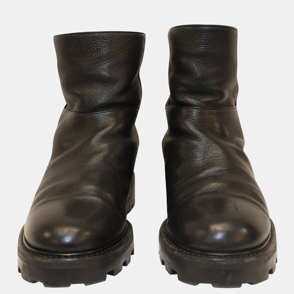 

Jimmy Choo Black Leather Haysel Ankle Boots Size EU