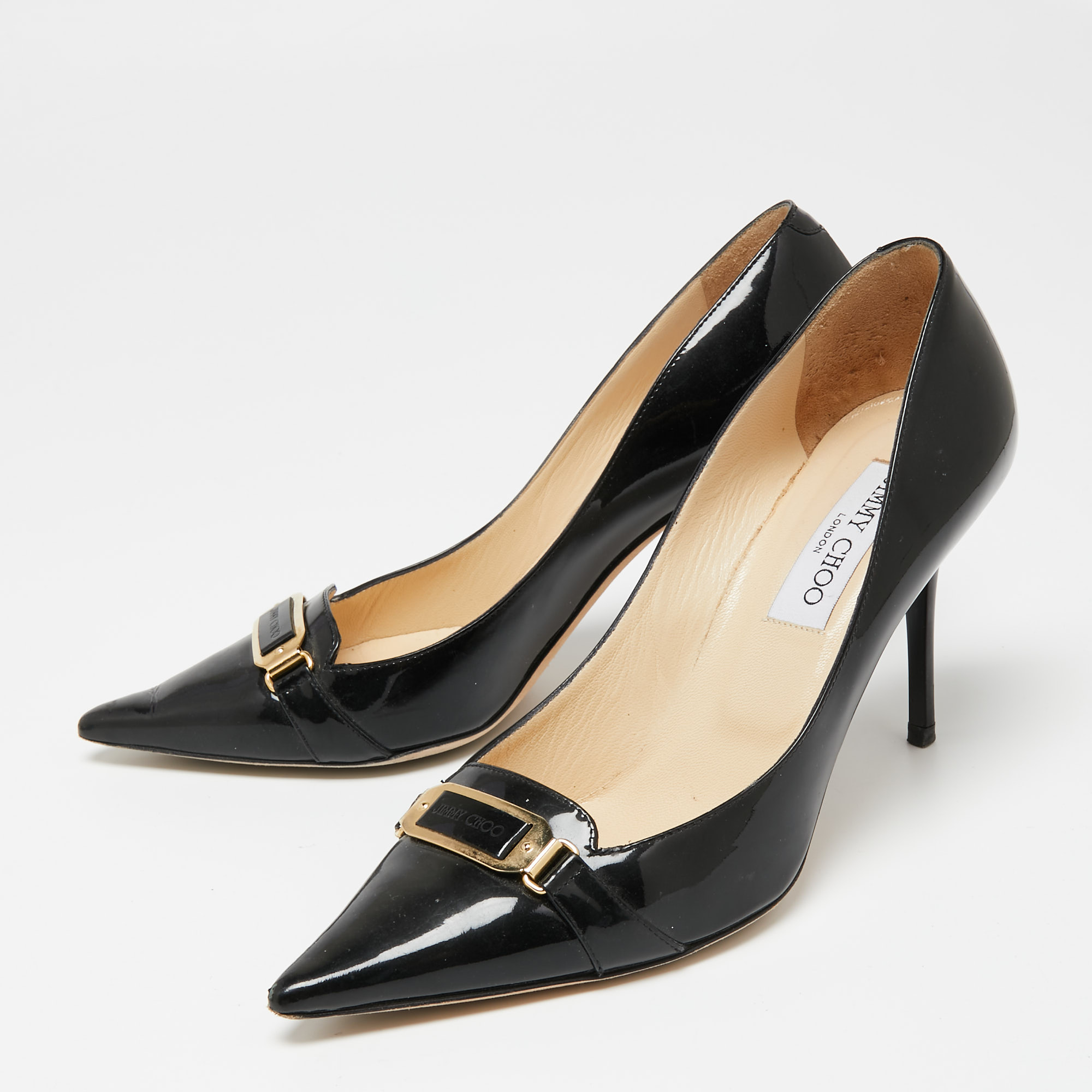 

Jimmy Choo Black Patent Leather Pointed Toe Pumps Size