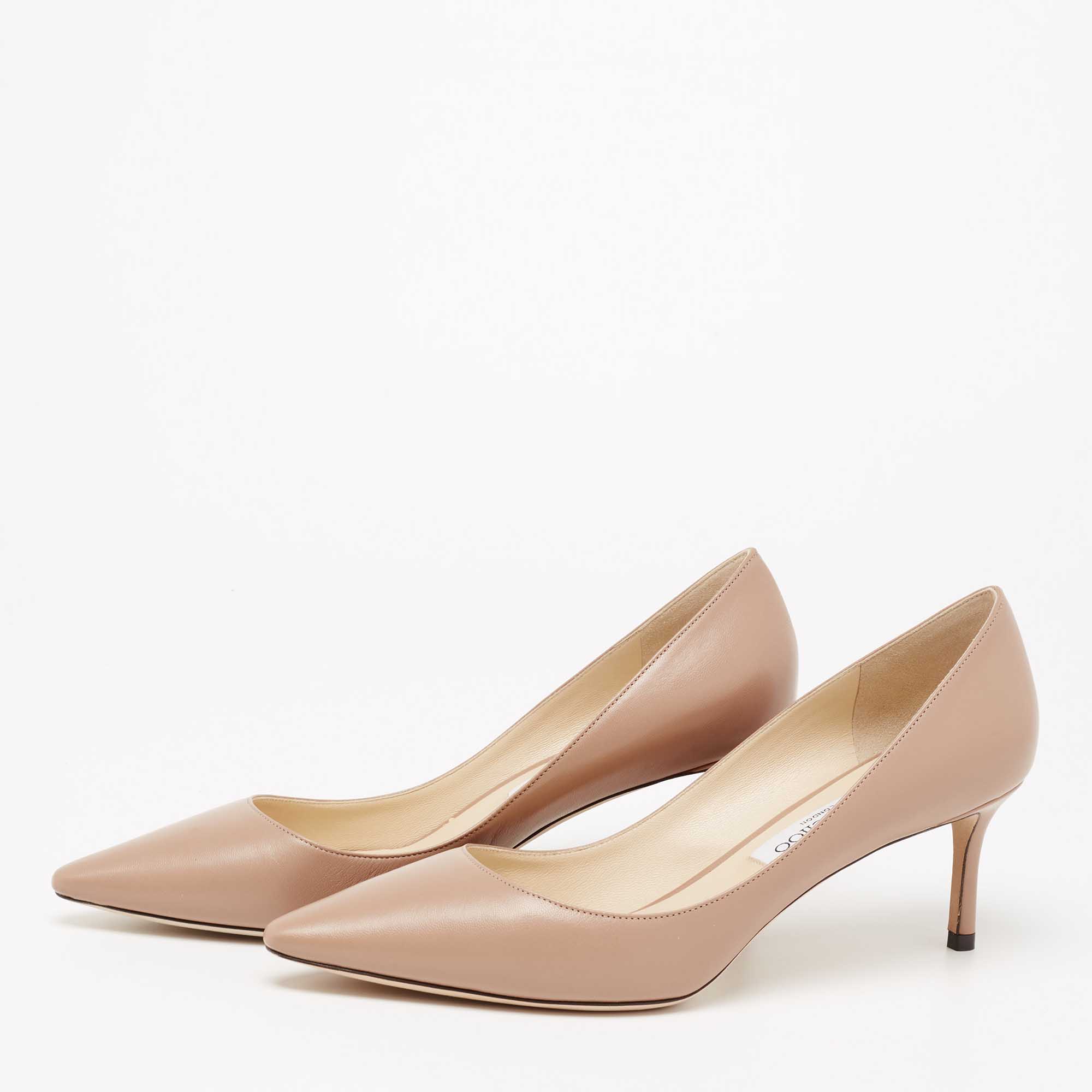 

Jimmy Choo Beige Leather Romy Pumps Size