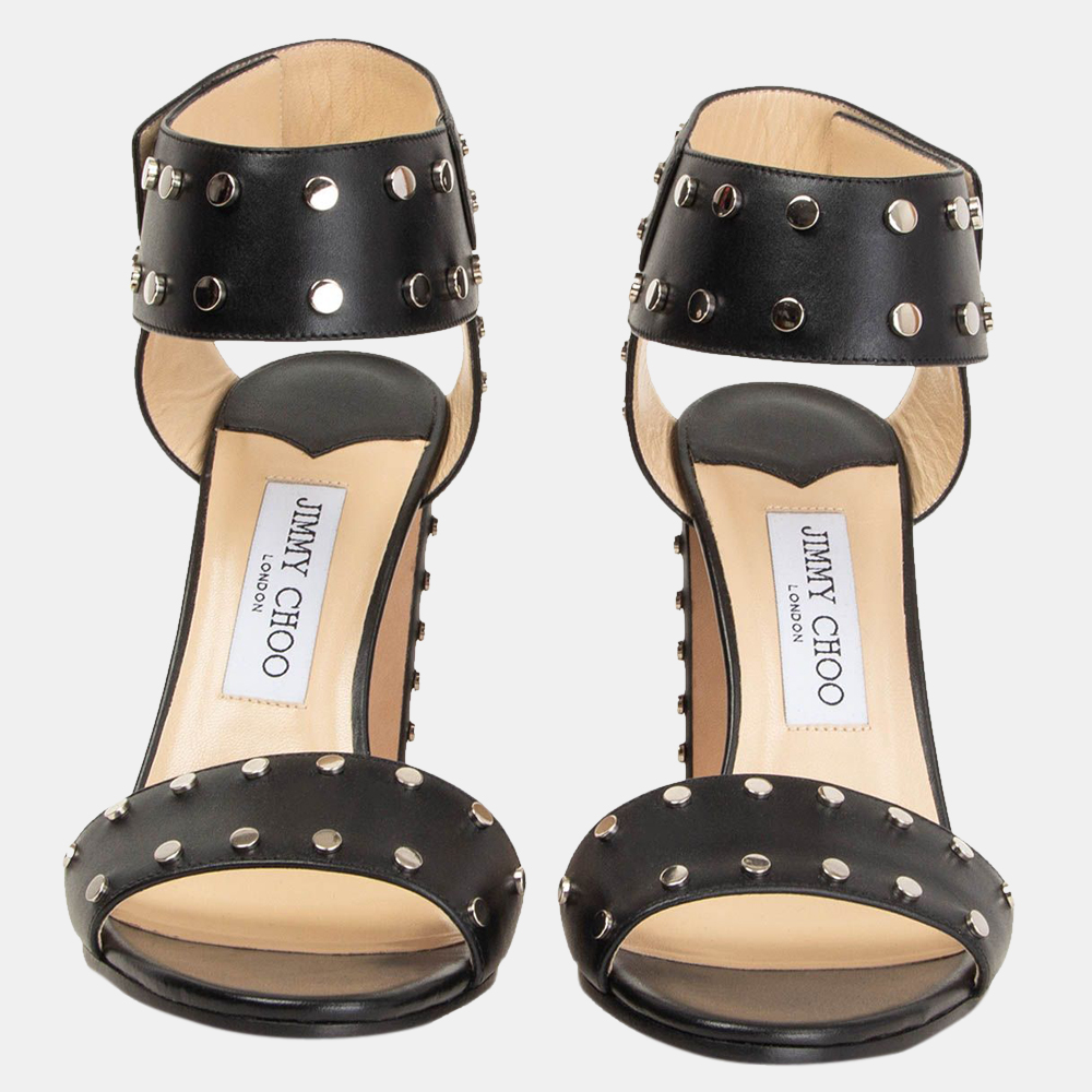 

Jimmy Choo Black Veto 100 Studded Sandals EU