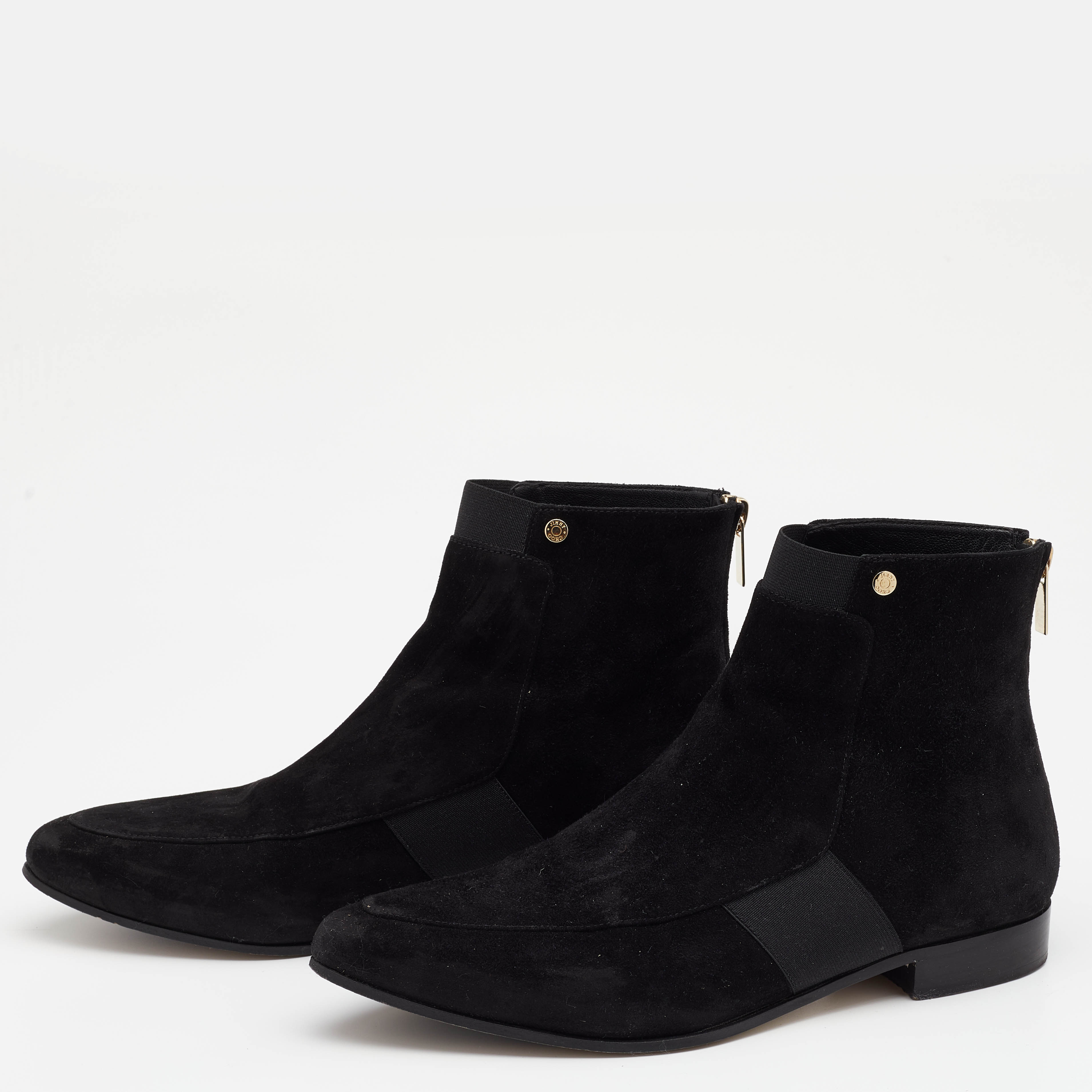 

Jimmy Choo Black Suede Malice Ankle Length Boots Size