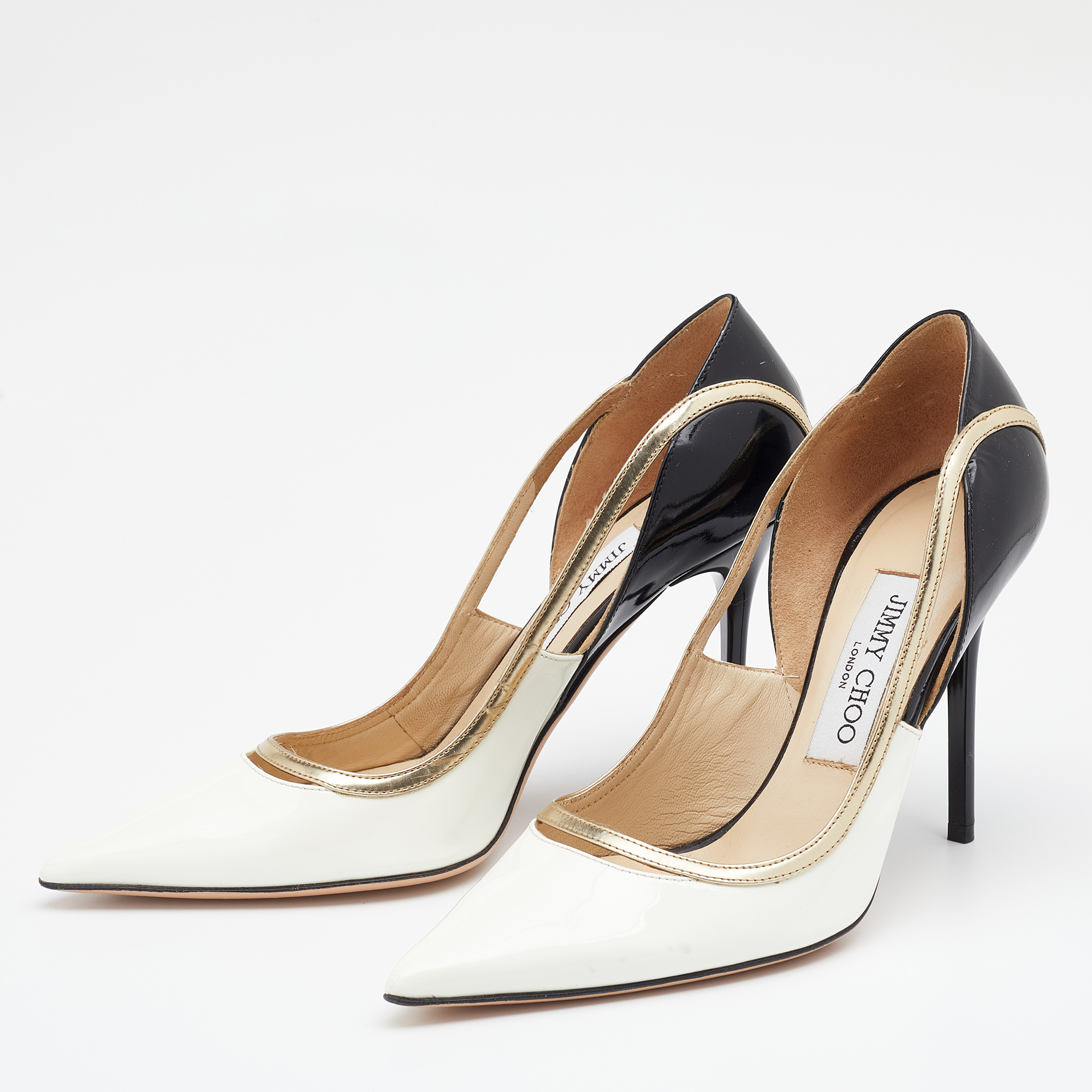 

Jimmy Choo Multicolor Patent Leather Viper Pointed Toe Pumps Size