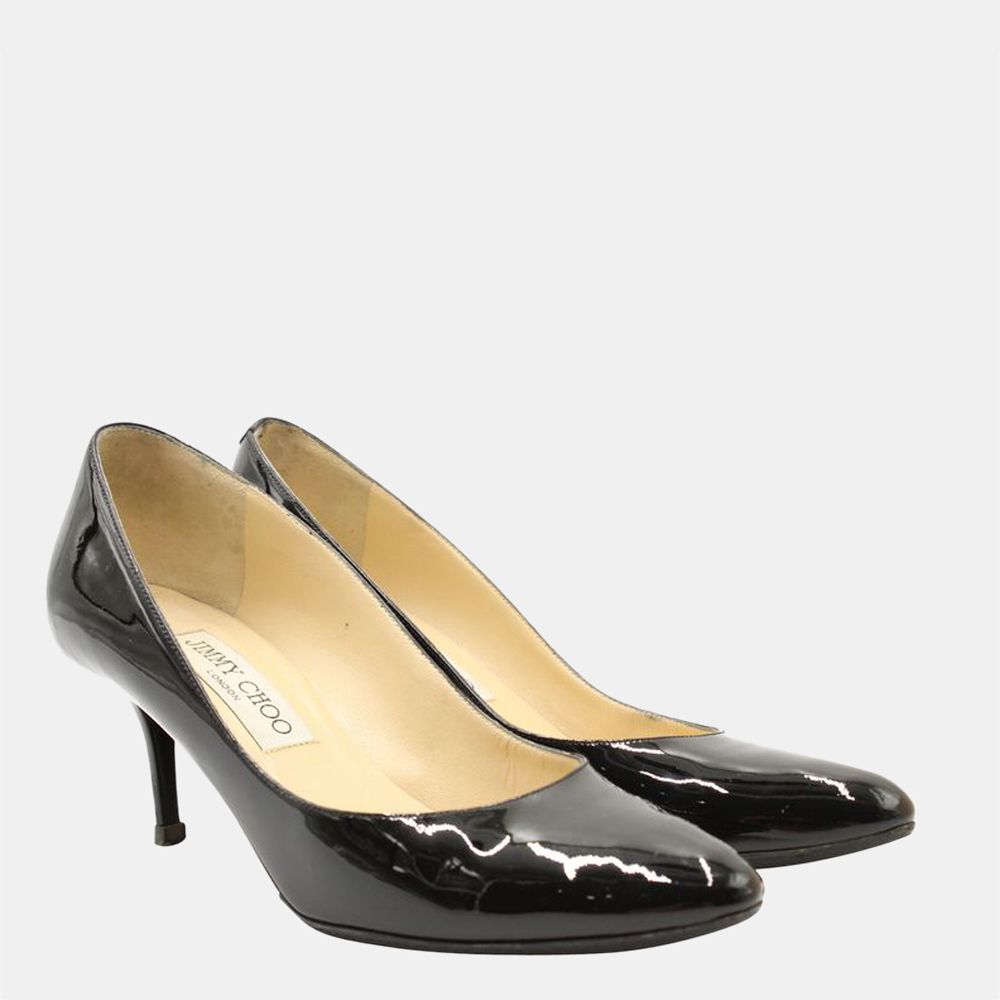 

Jimmy Choo Black Patent Leather Irena Pumps Size EU