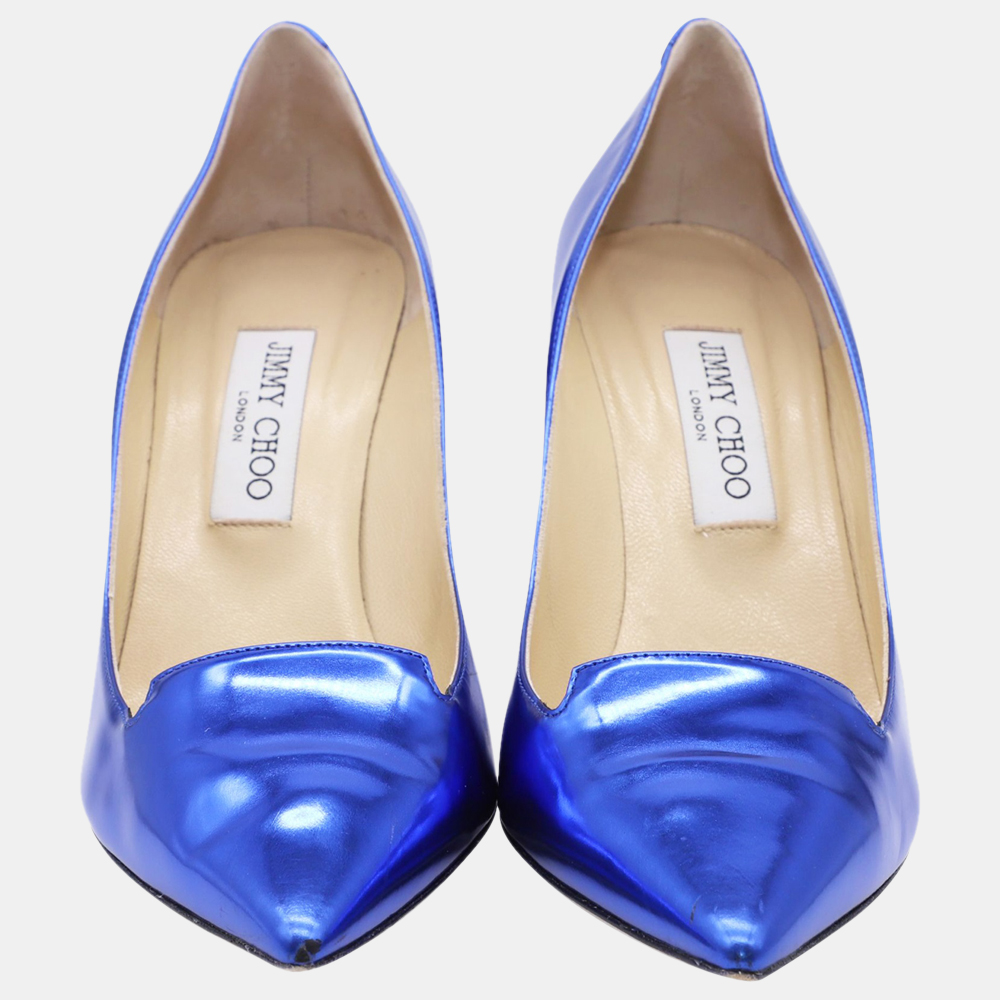 

Jimmy Choo Blue Patent Leather Pumps Size EU