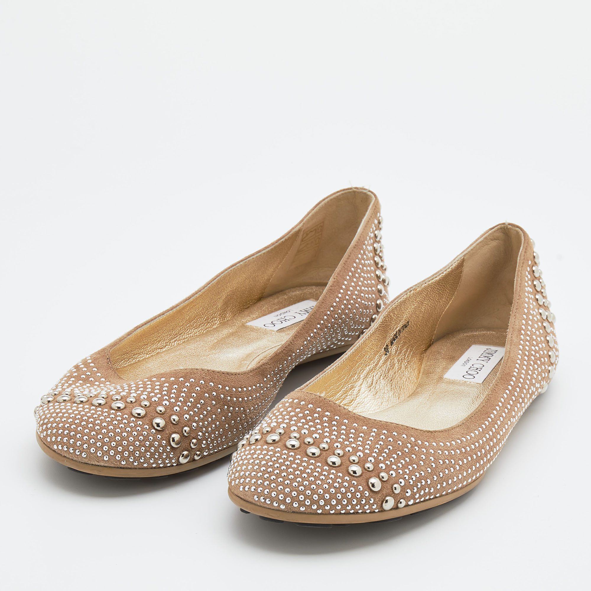 

Jimmy Choo Beige Suede Sudded Ballet Flat Size