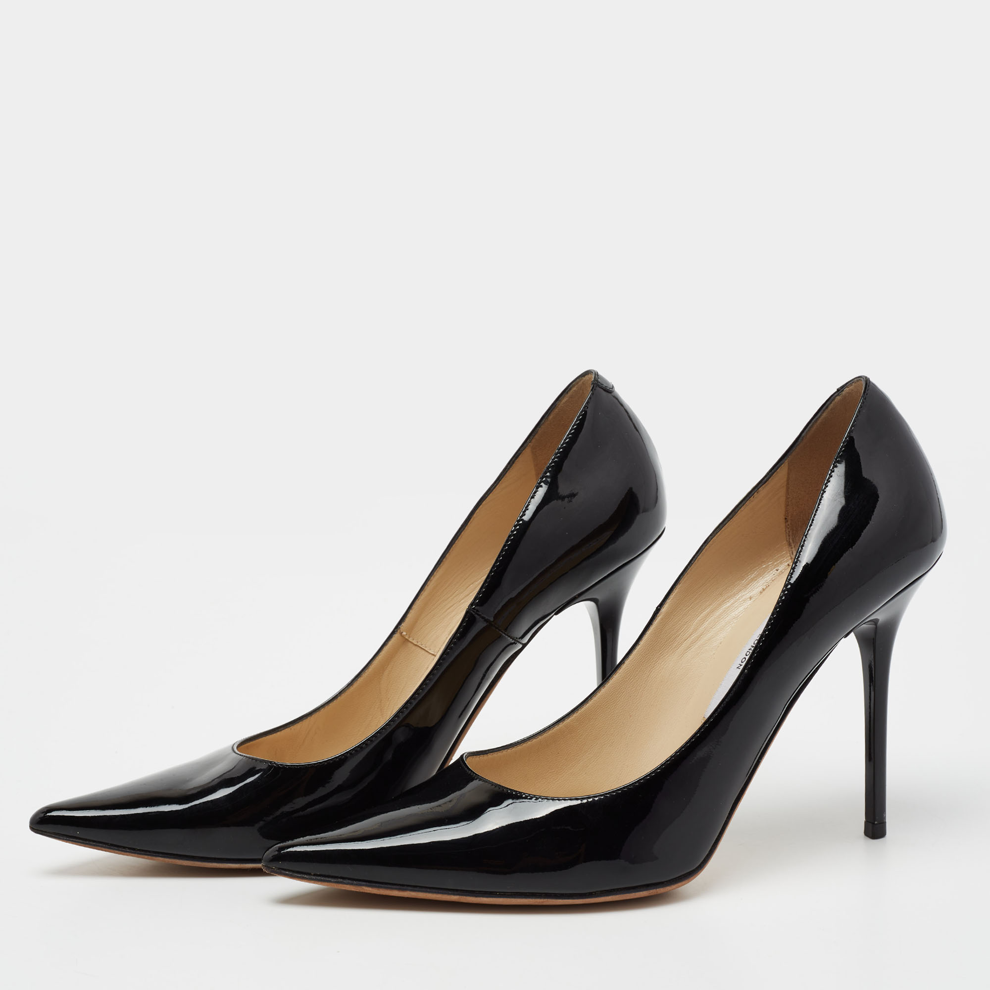 

Jimmy Choo Black Patent Leather Abel Pumps Size