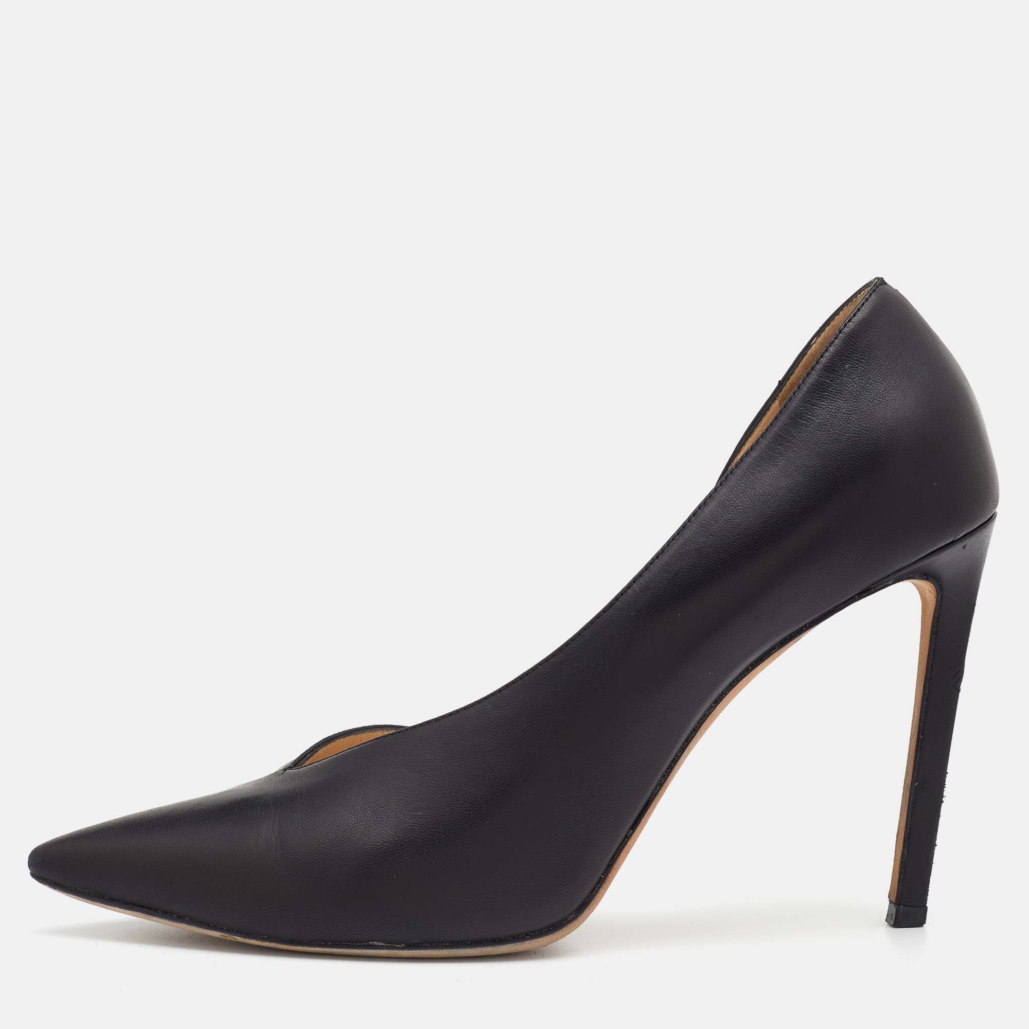 

Jimmy Choo Black Leather Pointed Toe D'orsay Pumps Size