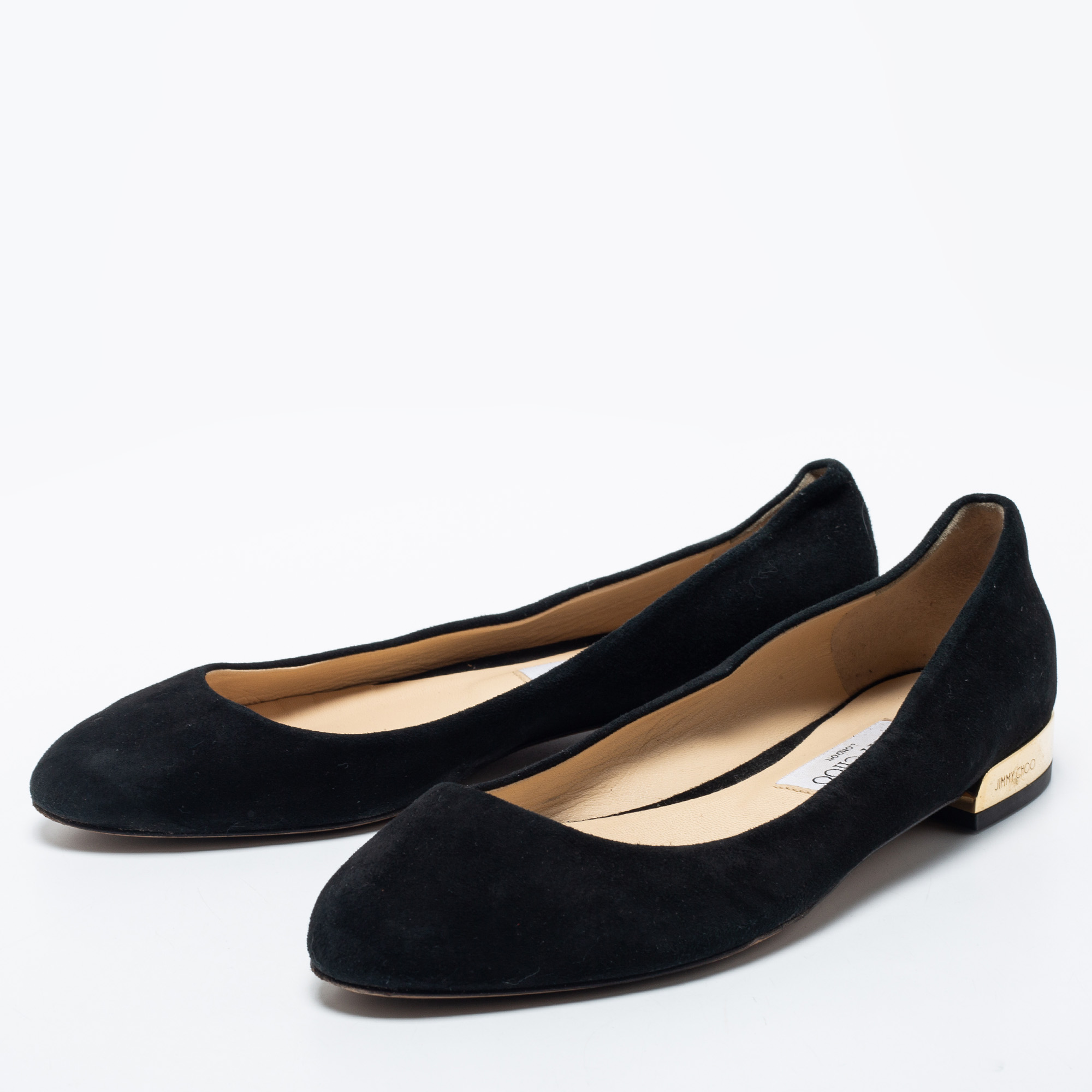 

Jimmy Choo Black Suede Ballet Flats