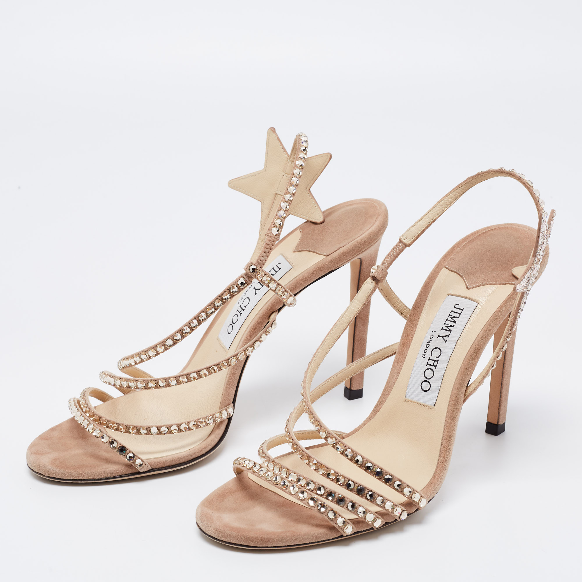 

Jimmy Choo Beige Suede Lynne Sandals Size