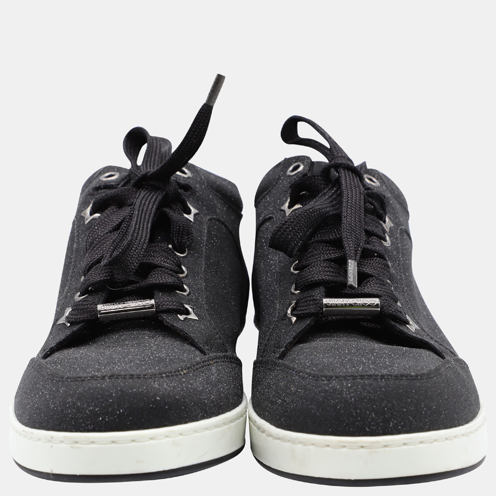 

Jimmy Choo Black Leather Miami Sneakers Size EU