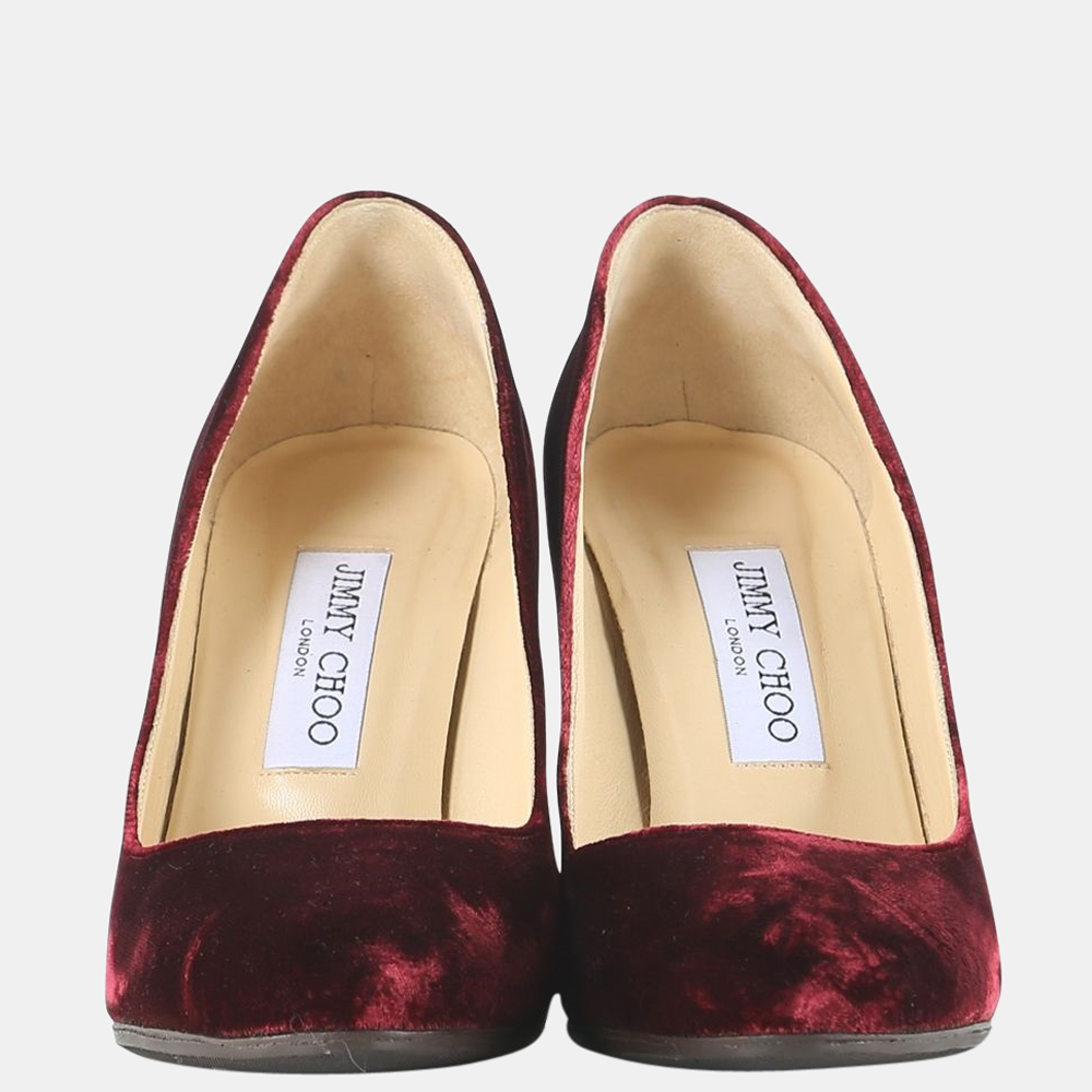 

Jimmy Choo Burgundy Velvet Billie Pumps Size EU