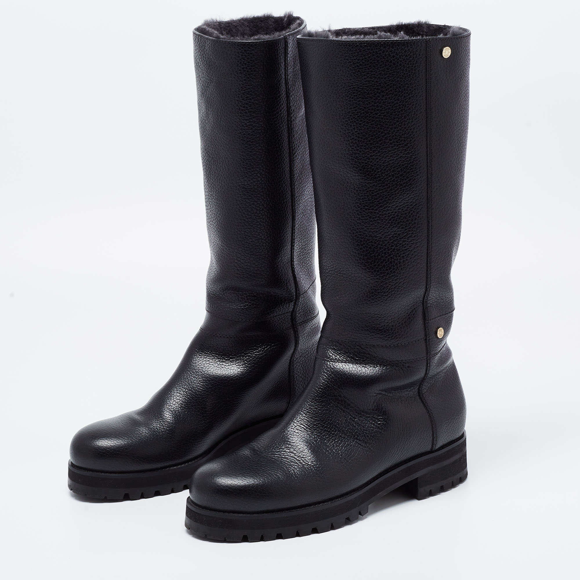 

Jimmy Choo Black Leather knee Length Boots Size
