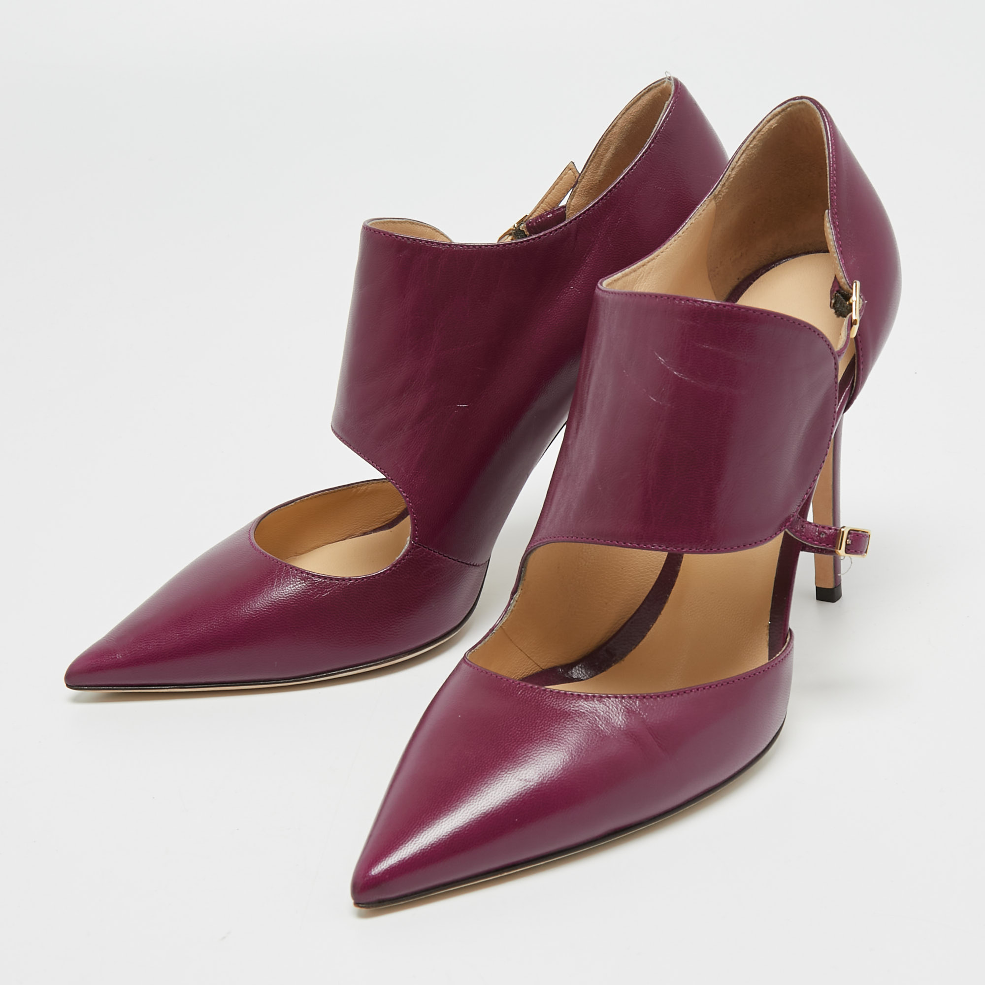 

Jimmy Choo Purple Leather Pointed Toe Pumps Size