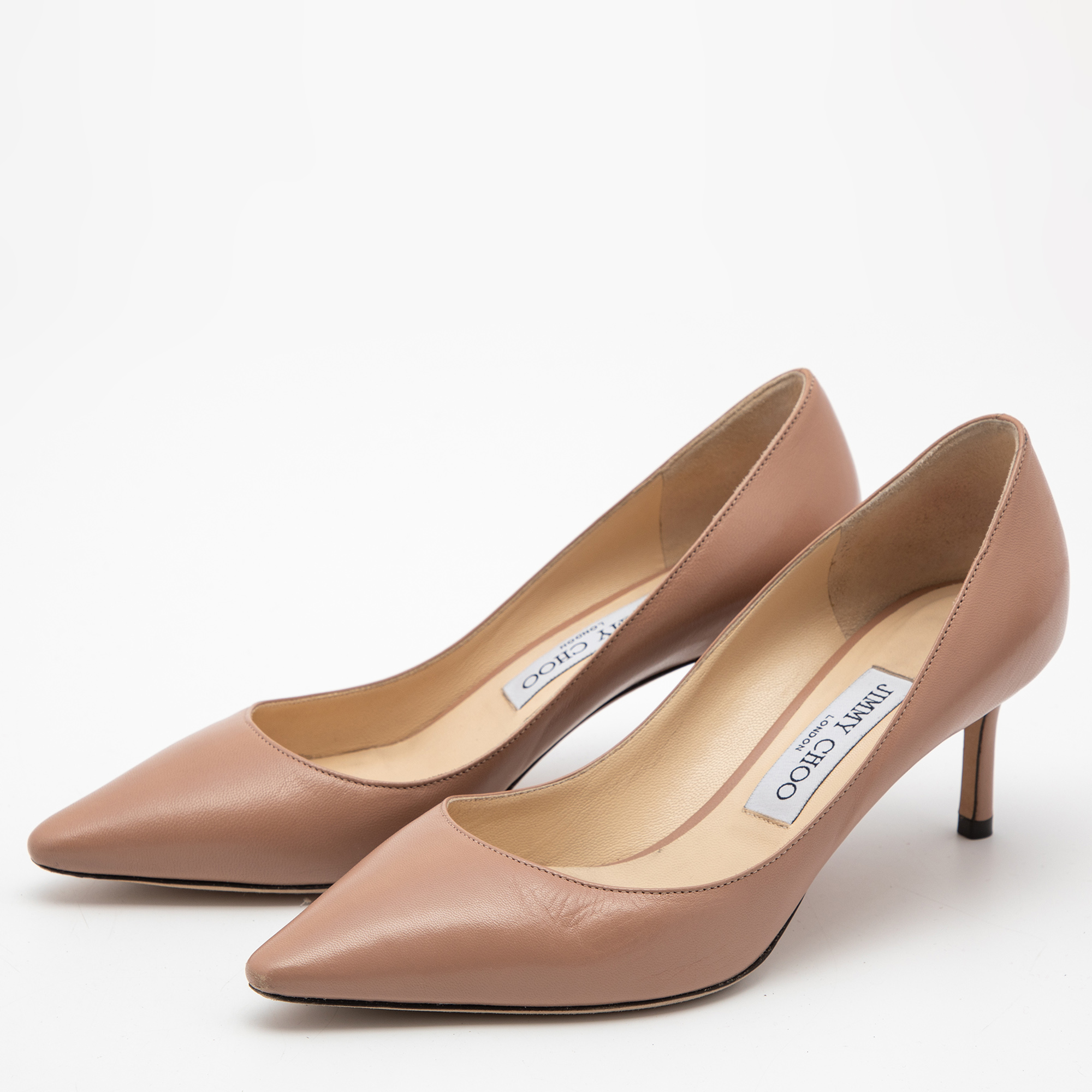 

Jimmy Choo Beige Leather Romy Pumps Size
