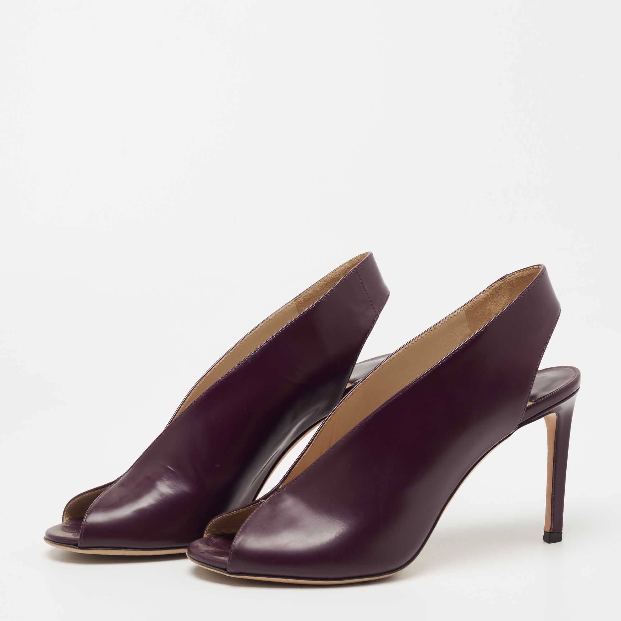 

Jimmy Choo Plum Leather Shar Slingback Pumps Size, Purple