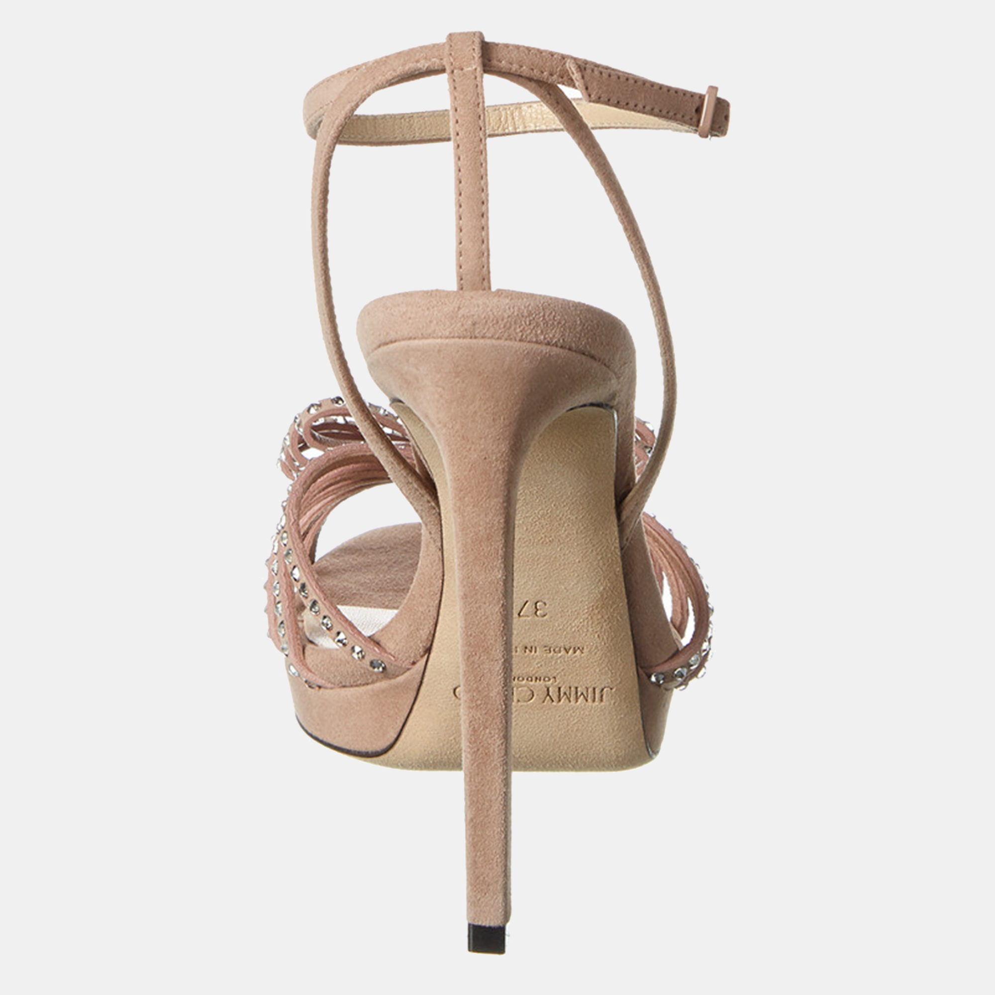 

Jimmy Choo Ballet Pink Suede Kaite Ankle Strap Sandals Size