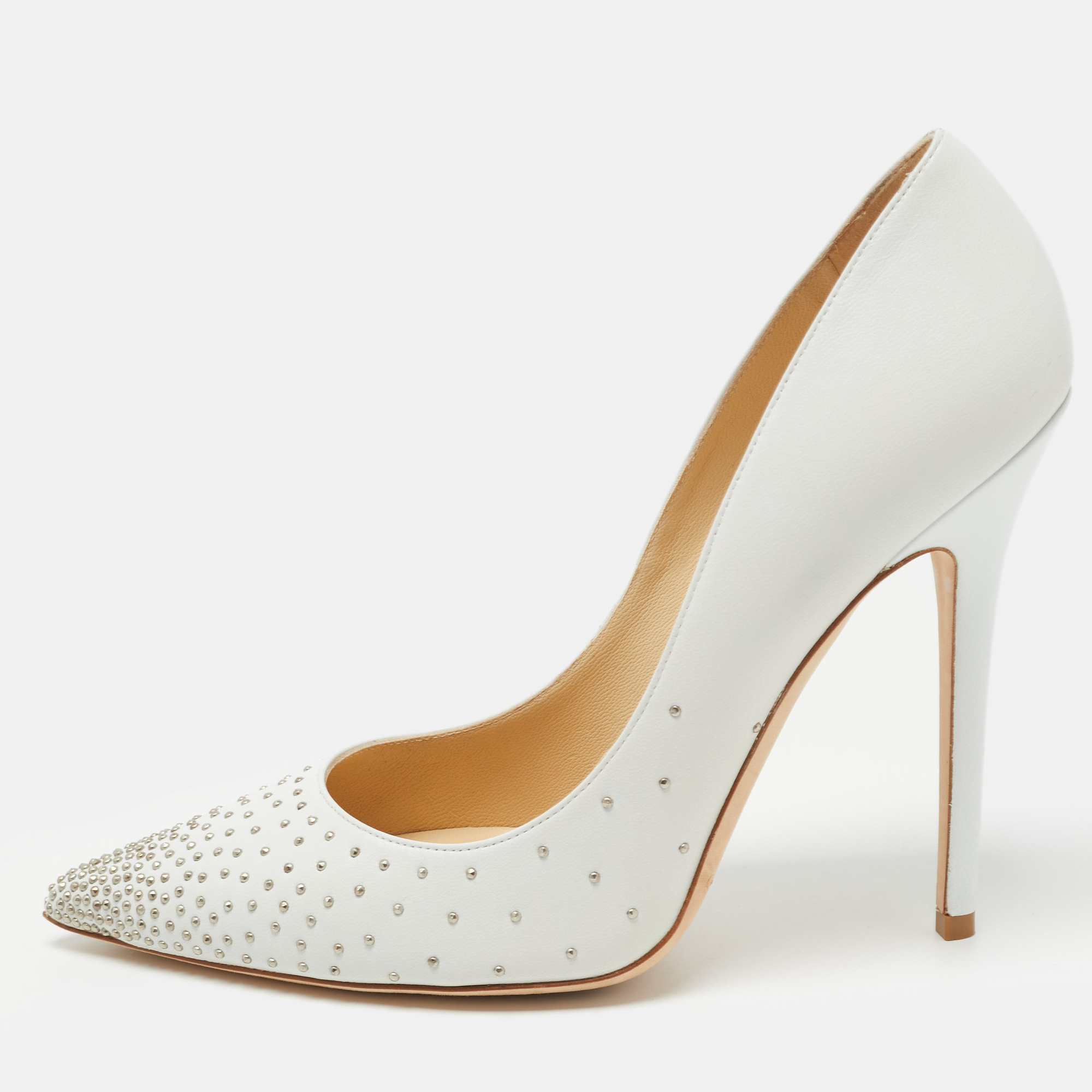 JIMMY CHOO Pre-owned White Leather Anouk Pumps Size 40