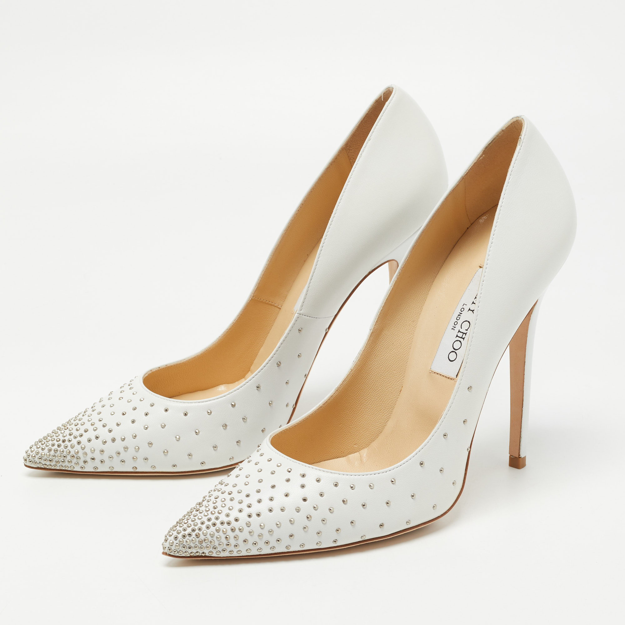 

Jimmy Choo White Leather Anouk Pumps Size