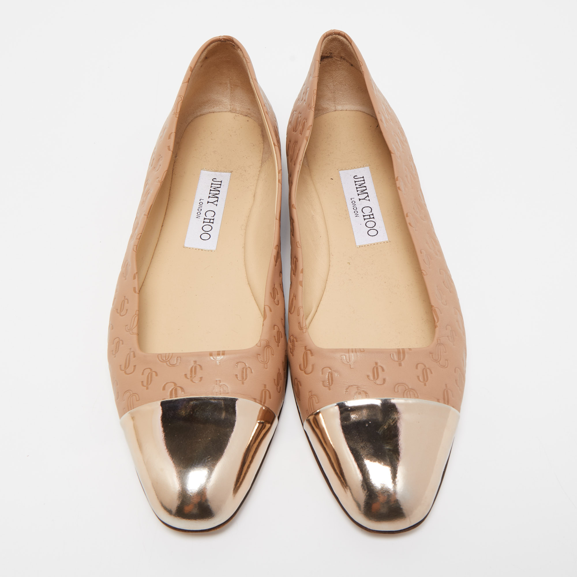 

Jimmy Choo Brown Leather Watson Ballet Flats Size, Beige