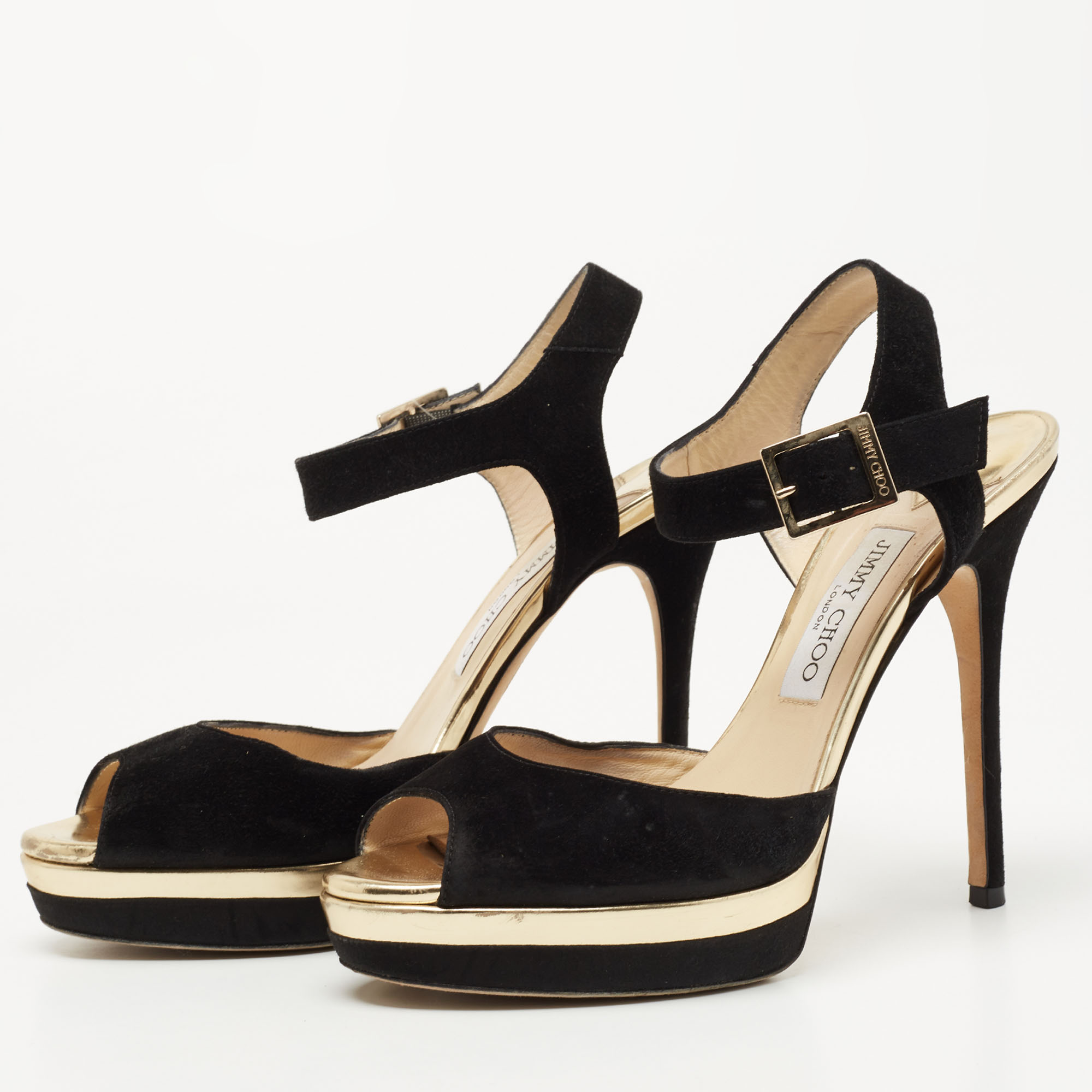 

Jimmy Choo Black Suede Pavlova Sandals Size
