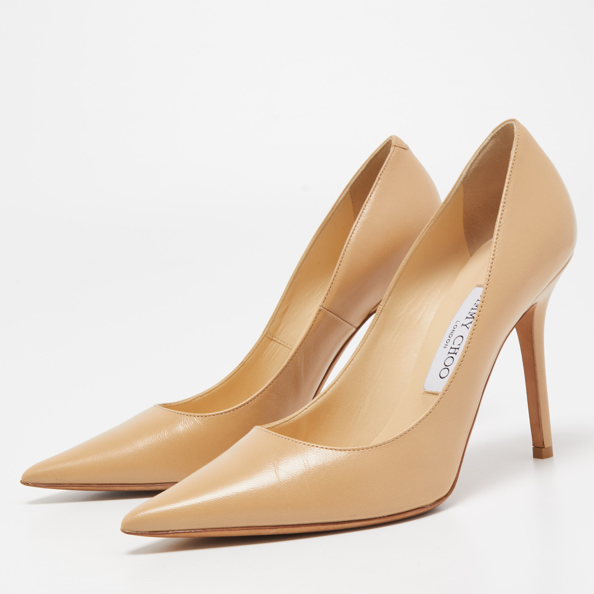 

Jimmy Choo Beige Leather Abel Pumps Size