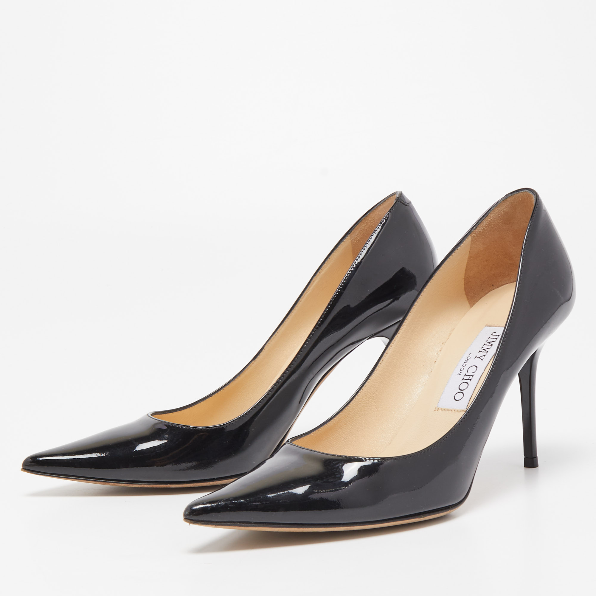

Jimmy Choo Black Patent Leather Agnes Pointed Toe Pumps Size