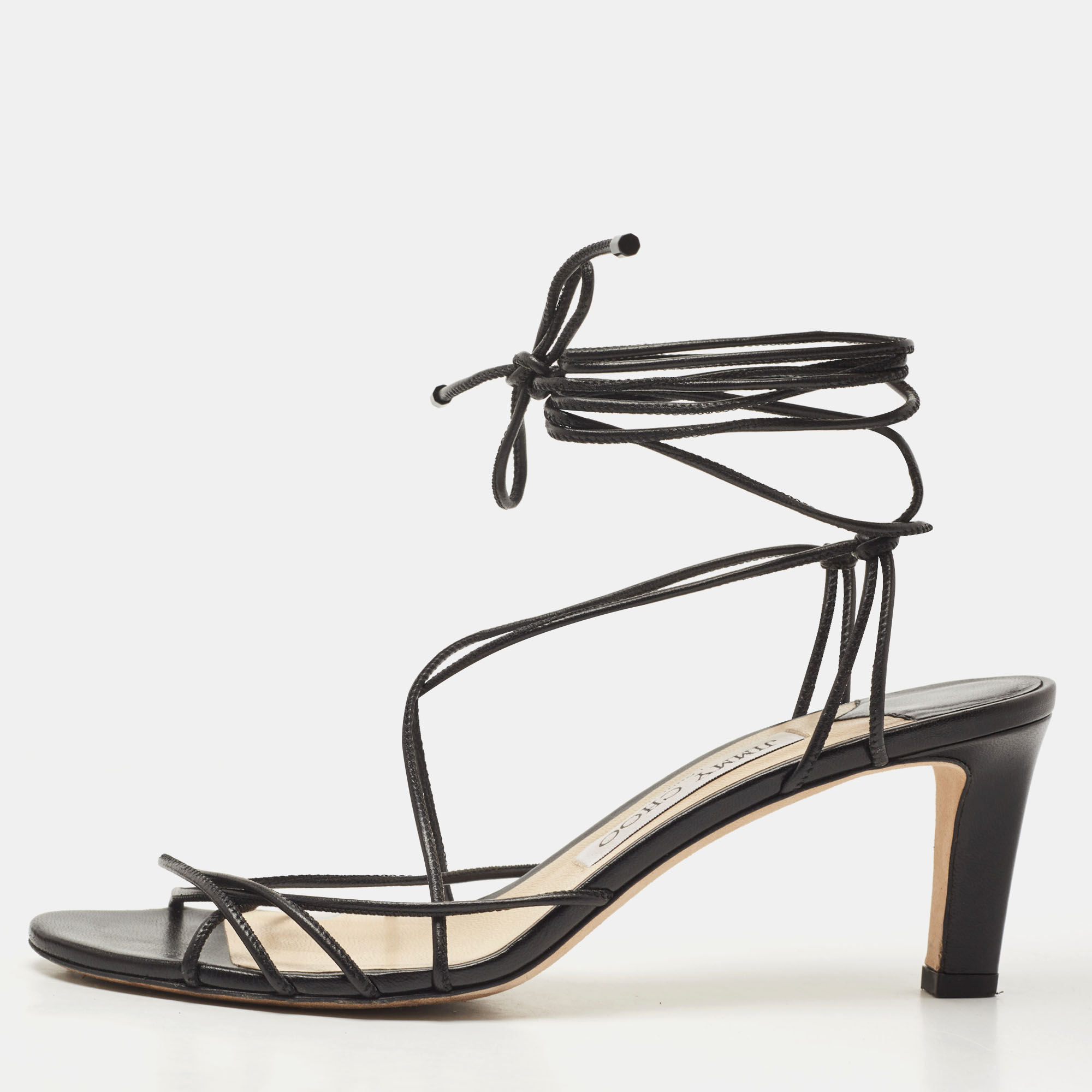 

Jimmy Choo Black Leather Sandals Size