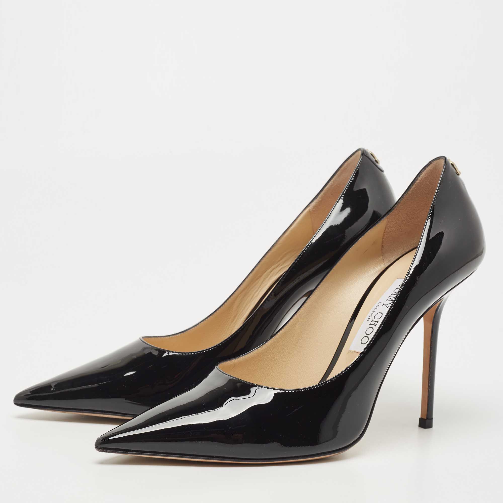 

Jimmy Choo Black Patent Leather Love Pumps Size