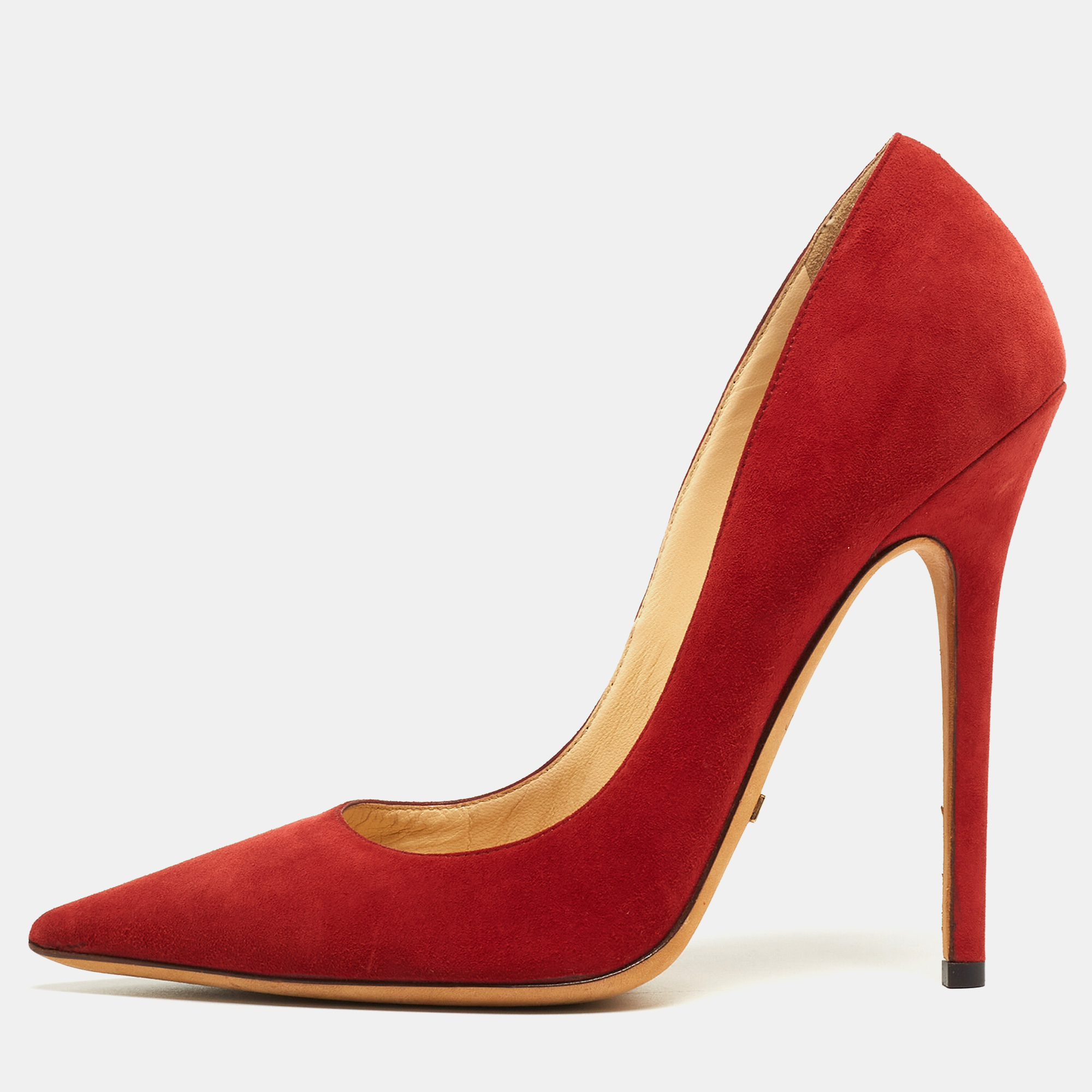 

Jimmy Choo Red Suede Romy Pumps Size