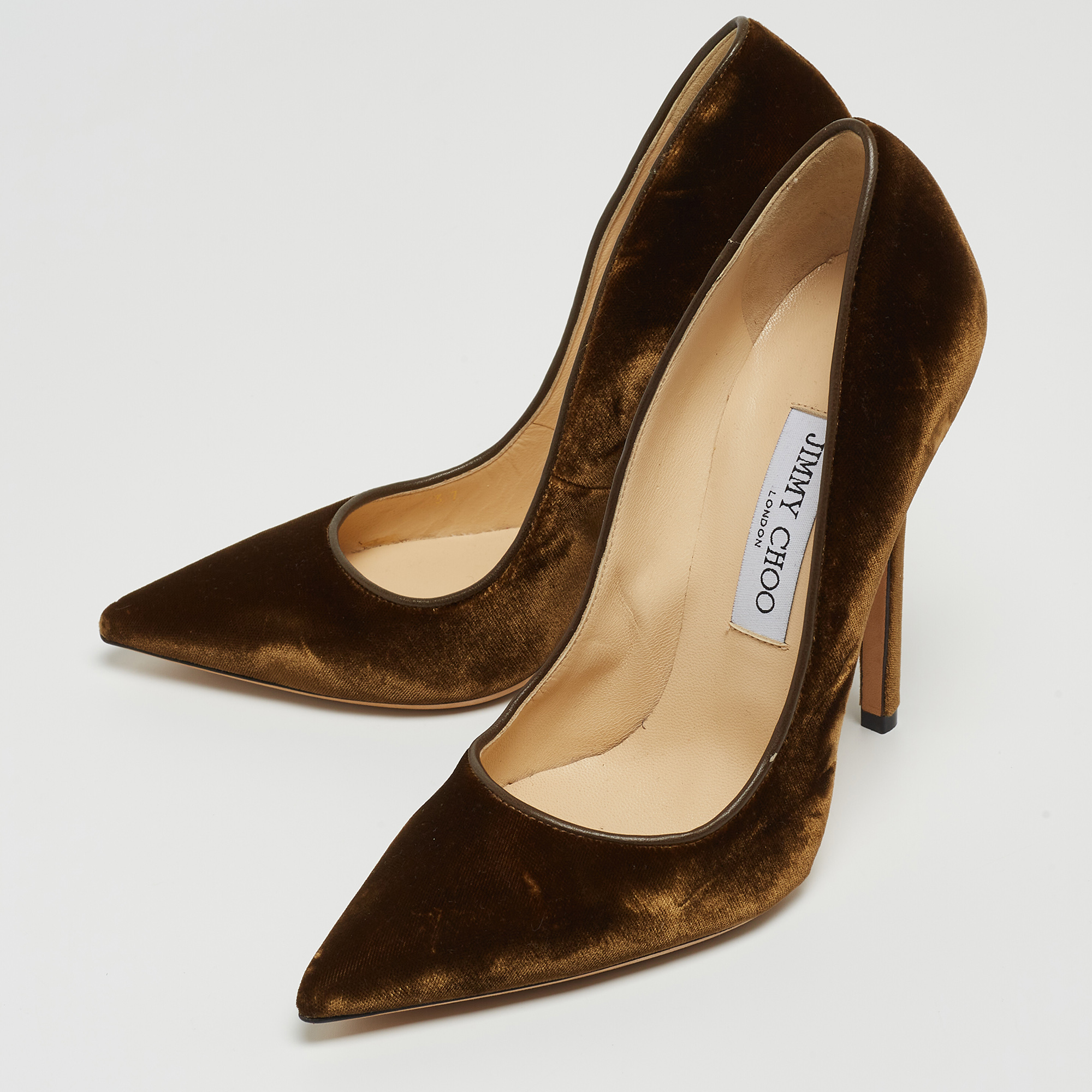 

Jimmy Choo Brown Velvet Romy Pumps Size