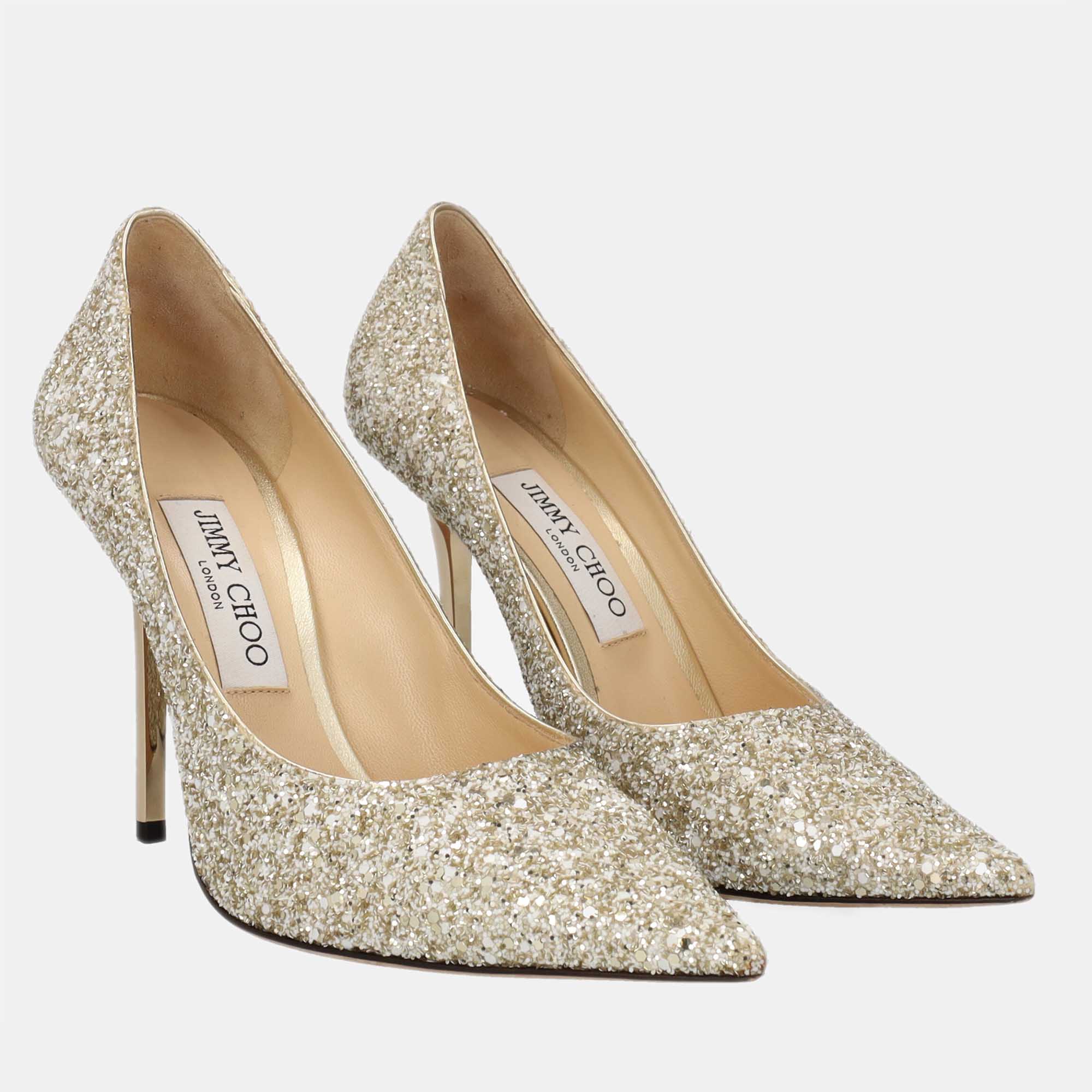 

Jimmy Choo Women's Synthetic Fibers Heels - Silver - EU
