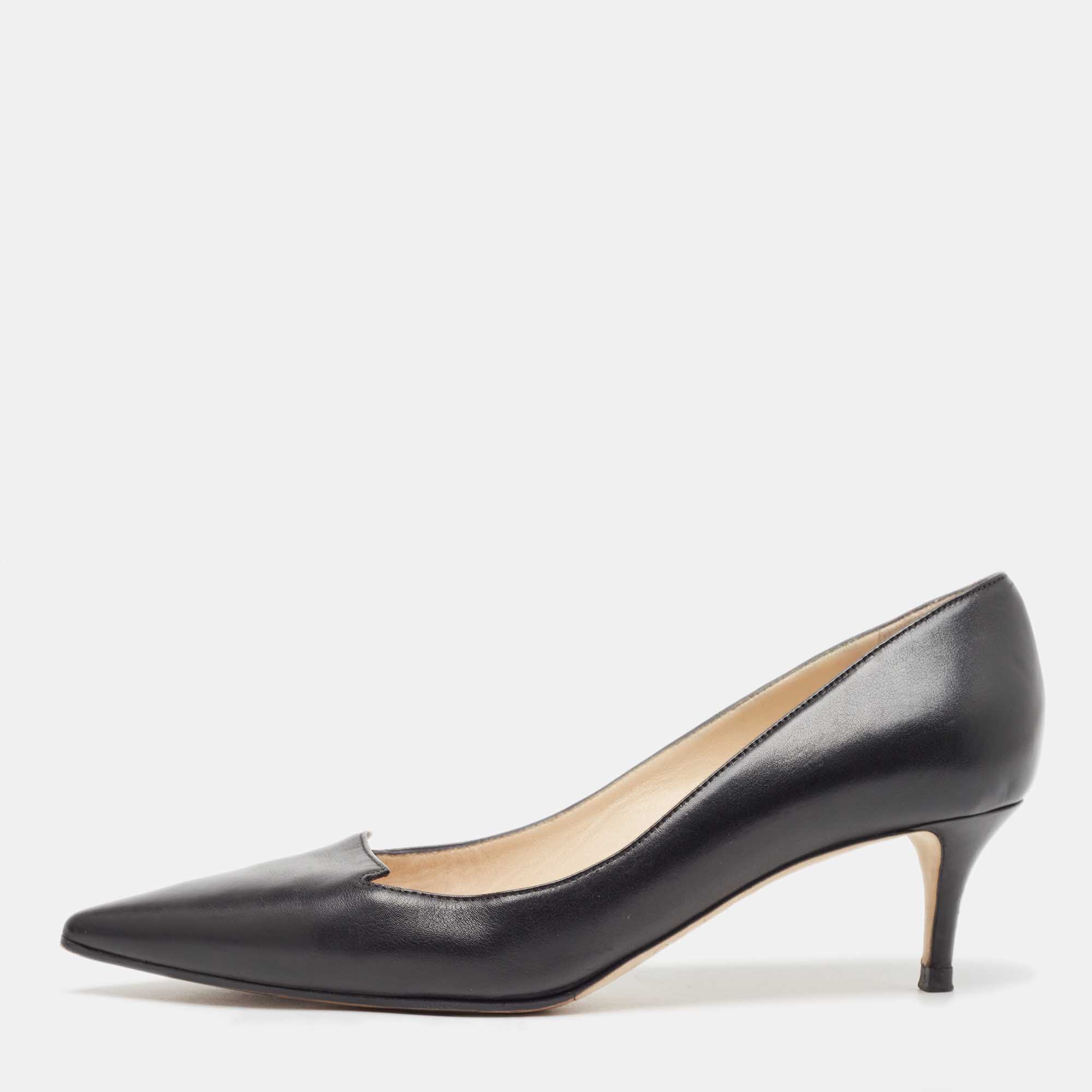 

Jimmy Choo Black Leather Allure Pointed Toe Pumps Size